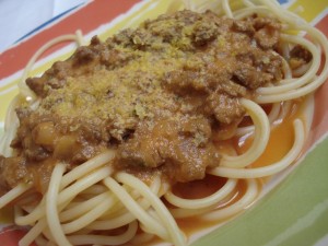 Spaguetti a bolonhesa vegetariano